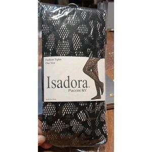 Isadora Puccini NY Fishnet Tights‎ Black  Stockings One Size See Measurements